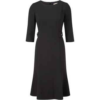 Viyella Petite Black 3/4 Sleeve Ponte Dress. Size 12