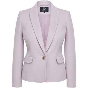 Viyella Pink Single Breasted Wool Cashmere Blend Jacket. Size 16