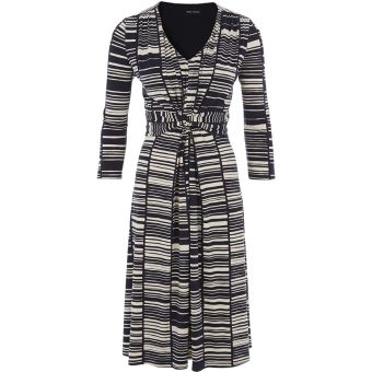 Viyella Striped 3/4 Sleeve Jersey Dress
