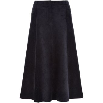Viyella Fit and Flare Navy Corduroy Cord A-Line Skirt