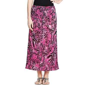 Savoir Pink Animal Print Elasticated Waist Crinkle Chiffon Skirt