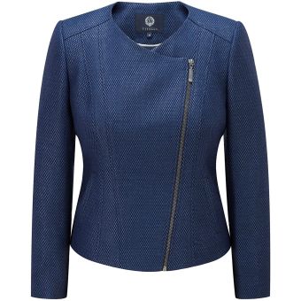 Viyella Blue Tweed Zip Through Jacket