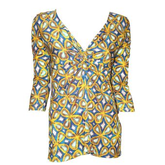 Wallis V-Neck Abstract Twisted Bodice Tunic