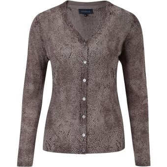 Viyella Mottled Brown Button-Through Cardigan. Size: Medium
