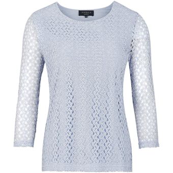 Viyella Petite Round Neck Crochet Top. Size: Small