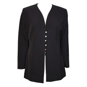 Viyella Petite Smart Navy Single Breasted Long Length Jacket. Size 14