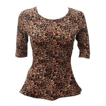 Next Animal Leopard Print Peplum Tunic Top