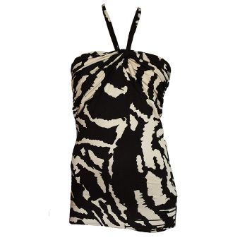 SOUTH Black & Beige Twisted Bodice Boobtube