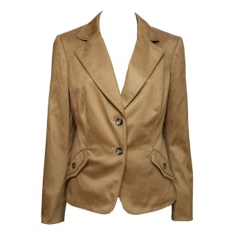 Viyella Single Breasted Faux Suede/Suedette Fitted Jacket. Size 14