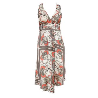 Debenhams Debut V-Neck Cross-Over Back Scarf Print Dress