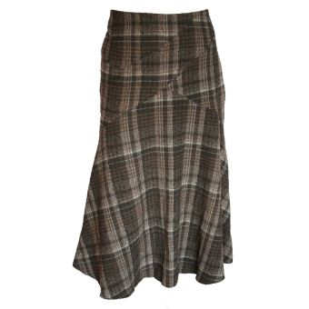 PRINCIPLES Wool Blend Checked Kickflare Skirt