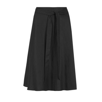 M&S Belted Pull-On Elasticated Waist A-Line Linen Skirt