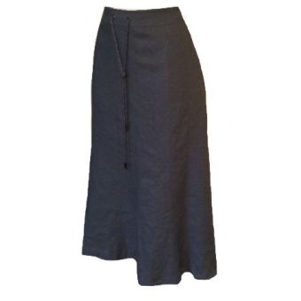 Viyella Fit and Flare Black Linen A-Line Skirt. Size 12