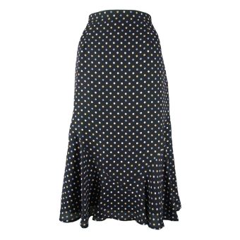 Eastex Navy Dotty Print A-Line Skirt