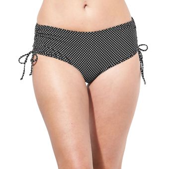 Fantasie Maola Black Polka Dot Ruched Side Bikini Bottoms