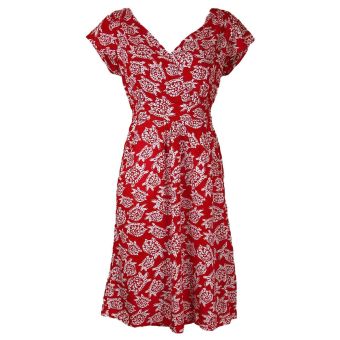 White Stuff Turtle Print Mock Wrap Tea Dress
