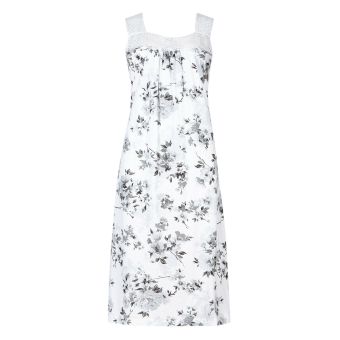 M&S Floral Lace Yoke Modal & Cotton Blend Nightdress