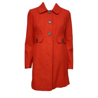 Dorothy Perkins Burnt Orange Peter Pan Collar Wool Blend Winter Coat