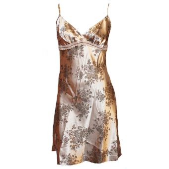 BHS Silver Satin Jacquard Print Nightdress / Chemise