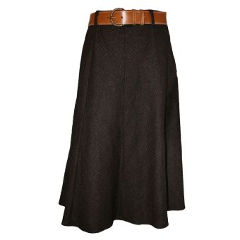 M&S Herringbone Belted A-Line Skirt. Size 14