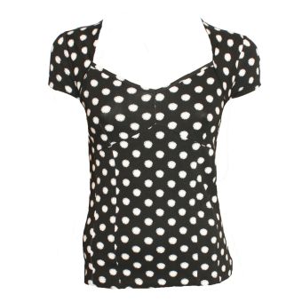 NEXT Black & White Sweetheart Neck Shaping Top
