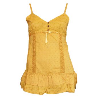 Miss Selfridge V-Neck Mustard Strappy Tunic Top