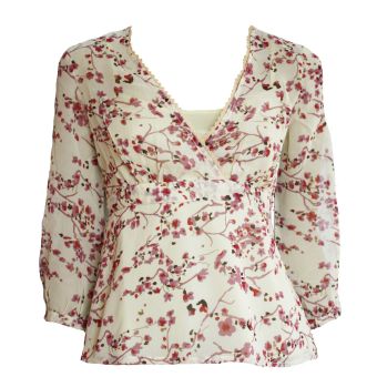 M&S Cream Floral Chiffon Twinset