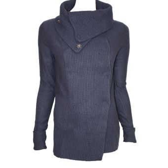 Topshop Long Sleeve Angora Mix Navy Cardigan / Jumper