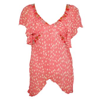 River Island Coral Beaded Tunic Top
