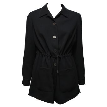 Viyella Dark Navy Drawstring Waist Jacket. Size 10