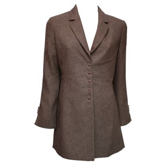Viyella Brown Single Breasted Long Length Jacket. Size 10