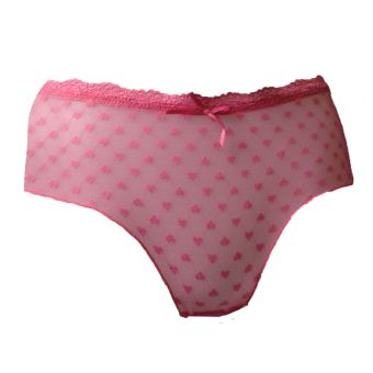 BHS Pink Lace Trim Heart Print Knickers. Size 10