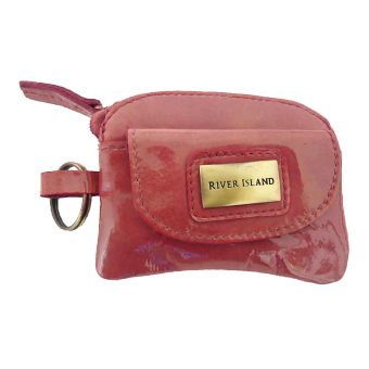 River Island Raspberry Patent Leather Small Change Purse