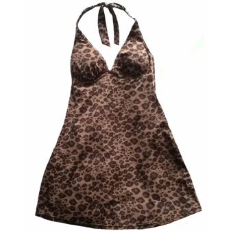 M&S Animal Print Longline Halterneck Swimsuit/Swimdress