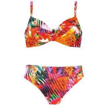Naturana Jungle Print Underwired High Leg Bikini Set - Style 72442- Size 10 / 32B