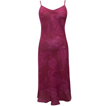 Victoria's Secret Berry Paisley Print Chiffon Slip Dress