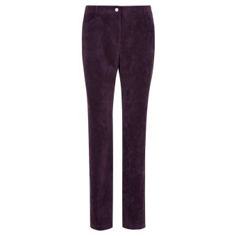 Viyella Purple Corduroy Straight Leg Trousers