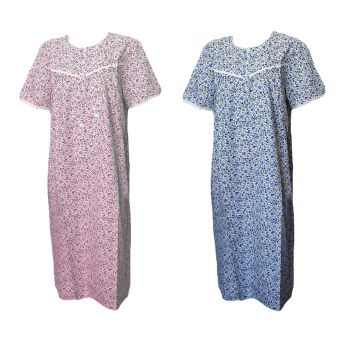 Slenderella Busy Floral Short Sleeve Lightweight Cotton Nightdress