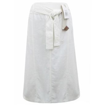 M&S Creamy White Belted A-Line Linen Skirt