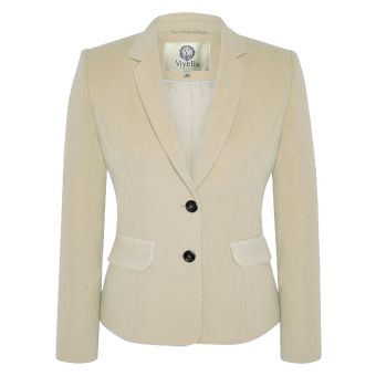 Viyella Cream Single Breasted Wool Cashmere Blend Jacket. Size 16