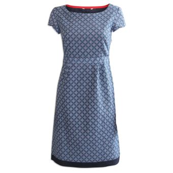 White Stuff Navy Blue Red kaleidoscope Print Tea Dress