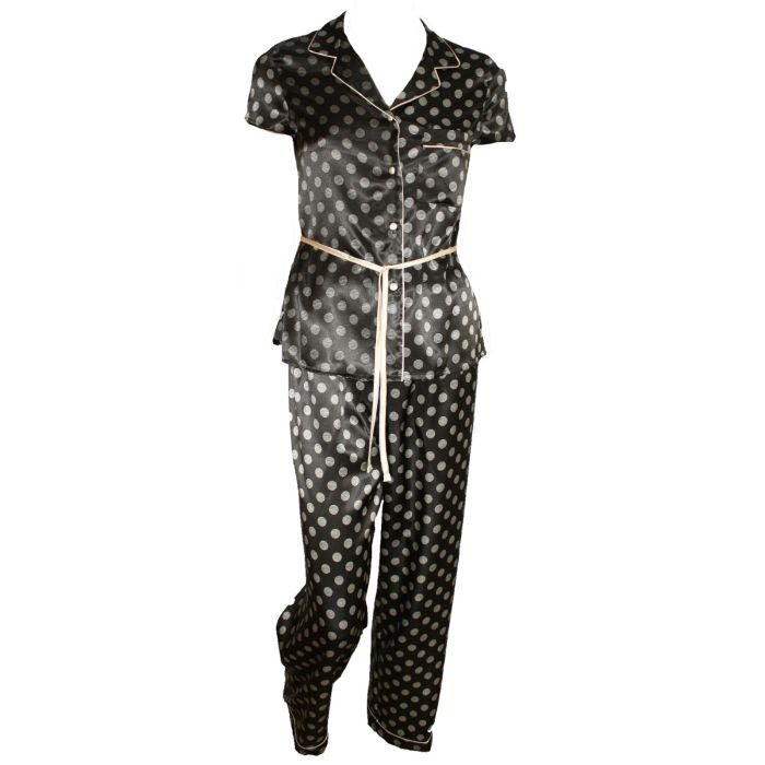 m&s black satin pyjamas